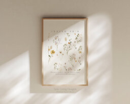 Isaiah 40 Neutral Floral Pattern, Printed & Shipped, Modern Scripture Decor, Bible Verse Prints, Christian Home Faith Poster - thumbnail 1