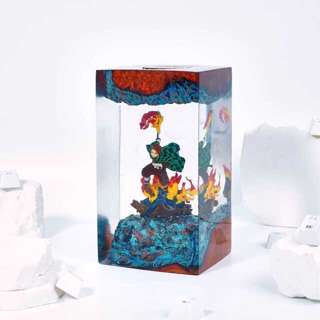 Demon Hunter-Inspired Wood Resin Lamp, Featuring Iconic Characters For Anime Fans, Birthday Gift, Gift Kid, Valentine 2026 - image 1