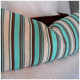 Pillow Covers.slip Covers.pillow Cases.robin Egg Blue.browns.white.stripes.holiday Decor.farmhouse Decor.country Living - thumbnail 1