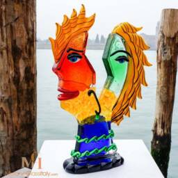 Handmade Murano Glass Sculpture - Picasso Inspired Venetian Centerpiece