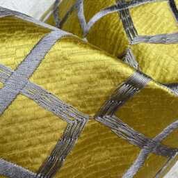 "Decorative Geometric Cushion Cover - Embroidered Lumbar Scatter Pillow For Sofa Chair Sulphur Grey, 12"" X 20" - thumbnail 2