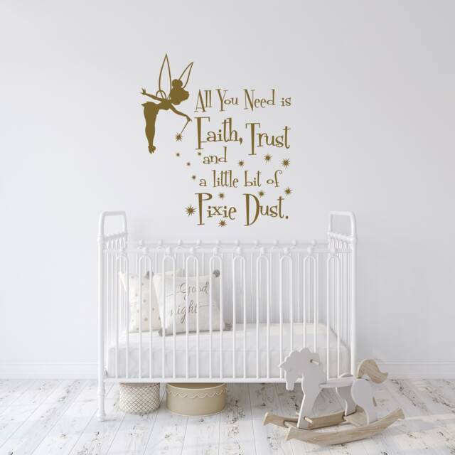 Fairy Wall Decal Faith, Trust, Pixie Dust - Nursery Decor P22 - image 1