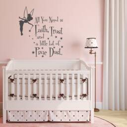 Fairy Wall Decal Faith, Trust, Pixie Dust - Nursery Decor P22 - thumbnail 2