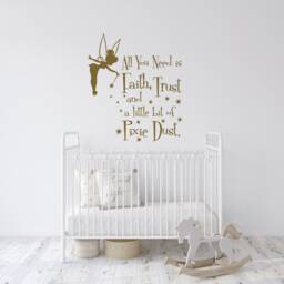 Fairy Wall Decal Faith, Trust, Pixie Dust - Nursery Decor P22 - thumbnail 1