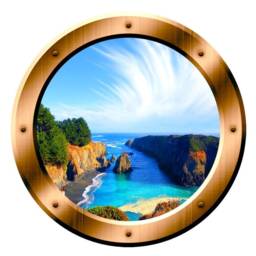 Scenic Landscape Wallpaper, Fake Window Decal, Wall Mural Art Beach Room Decor - Vwaq Bp12 - thumbnail 2