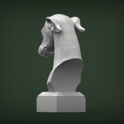 3D Printed Greyhound Bust Pet Memorial Dog Statue - thumbnail 3