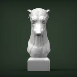 3D Printed Greyhound Bust Pet Memorial Dog Statue - thumbnail 2