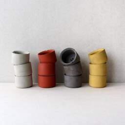 Colorful Concrete Planter Set Of 3 - Modern Nursery Decor - thumbnail 3