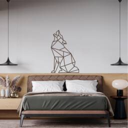 Geometric Howling Dog Wall Art, Minimalist, Modern, Abstract, Decal, Mural, Transfer, Boho -G023 , 5 Sizes, 36 Colour Options - thumbnail 3