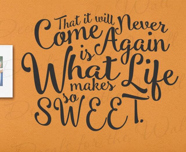 That It Will Never Come Again Is What Makes Life Sweet - Home Family Love Picture Frames Mural Wall Quote Sticker Graphic Vinyl Decal A A60B - image 1