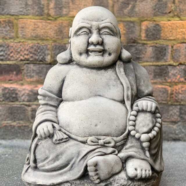 Stone Buddha Sculpture Concrete Figurine Outdoor Chinese Statue Cement Japanese Decoration Zen Garden Decor Lawn Ornament - image 1
