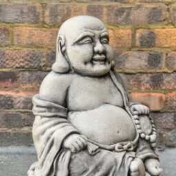 Stone Buddha Sculpture Concrete Figurine Outdoor Chinese Statue Cement Japanese Decoration Zen Garden Decor Lawn Ornament - thumbnail 2
