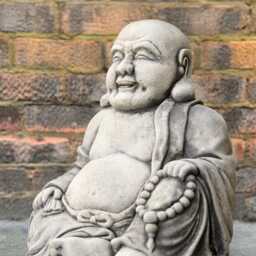 Stone Buddha Sculpture Concrete Figurine Outdoor Chinese Statue Cement Japanese Decoration Zen Garden Decor Lawn Ornament - thumbnail 3