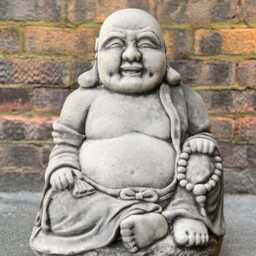 Stone Buddha Sculpture Concrete Figurine Outdoor Chinese Statue Cement Japanese Decoration Zen Garden Decor Lawn Ornament - thumbnail 1