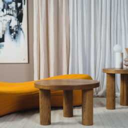Round Oak Coffee Tables - Solid Wood With Turned Legs Handmade Nesting Set Or Single Timeless Natural Design - thumbnail 3