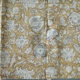 Hand Block Print Kantha Quilt Indian Cotton Bed Cover - thumbnail 3