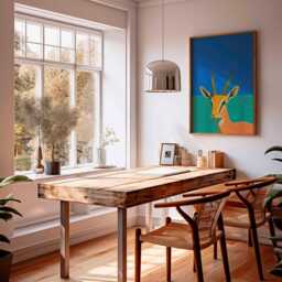 Modern Antelope Wall Art Print - Bold African Wildlife Poster in Pop Style, Safari Animal Decor For Home Or Office - Unframed - thumbnail 2