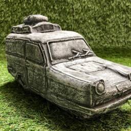 Three Wheel Car Classic Reliant Robin Concrete Garden Ornament Lawn Sculpture Frost Protected - thumbnail 2