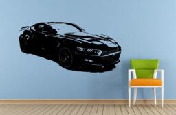 Sports Vehicle Auto Car Racing Mustang American Muscle Window Wall Or Vinyl Peal & Stick Removable Sticker Decal L1430 - thumbnail 1