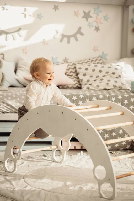 Climbing Arch, Baby Activity Board, Montessori Furniture, Toddler Gym, Wooden Climb Toy Furniture Wood Play Gym - image 1