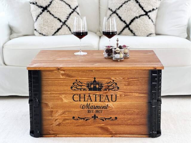 Coffee Table Chest Wooden Box Vintage Shabby Chic - image 1
