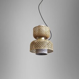 Handmade Bamboo Pendant Lamp Woven Minimalist Hanging Light - thumbnail 2