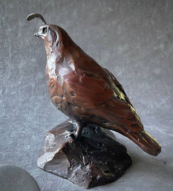 Bronze California Quail Sculpture Hand-Cast Bird Art By Kindrie Grove - image 1