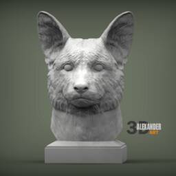 Corgi Bust Figurine 3D Printed Dog Statue, Pet Memorial Decor - thumbnail 2