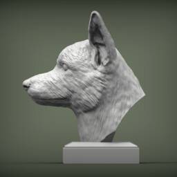 Corgi Bust Figurine 3D Printed Dog Statue, Pet Memorial Decor - thumbnail 3