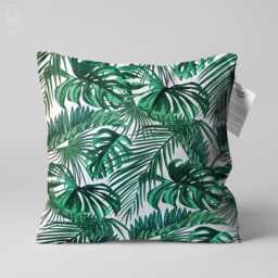 Green Tropical Eucalyptus Leaves Cushion Cover - Double Sided Printing Throw Pillow On The Chenille With Different Sizes Oeko-Tex?? - thumbnail 1