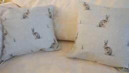 Hare Print Cotton Cushion Cover, 12 Or 16 Inch Square - thumbnail 1