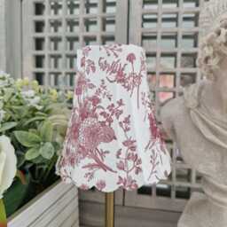 Cordless Touch Lamp.beautiful Decoupaged Red/Dark Pink Floral Toile Usb Rechargeable Table Lamp.cordless Lamp - thumbnail 3