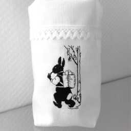 Light Bag Table Decoration Easter Bunny With Kiepe Linen Paper Cut Gestickt Lace - thumbnail 3