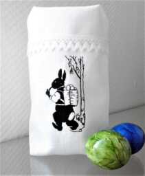 Light Bag Table Decoration Easter Bunny With Kiepe Linen Paper Cut Gestickt Lace - thumbnail 1
