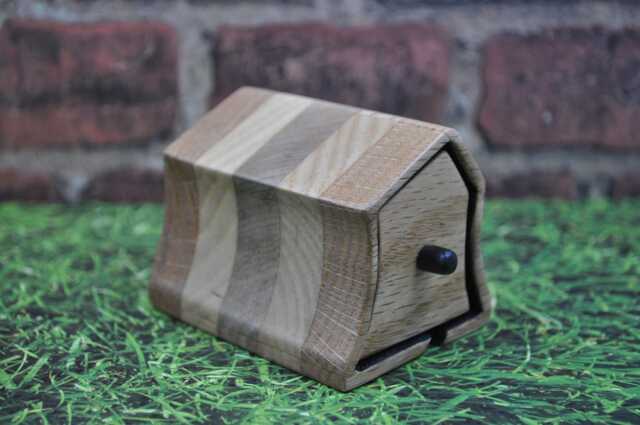 Unique Keepsake Box - Sculpted Ash & Oak Poplar Wood Decoration Jewelry Ring Earrings Display Cute Love - image 1