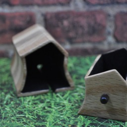 Unique Keepsake Box - Sculpted Ash & Oak Poplar Wood Decoration Jewelry Ring Earrings Display Cute Love - thumbnail 4