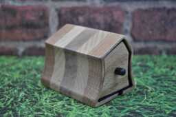 Unique Keepsake Box - Sculpted Ash & Oak Poplar Wood Decoration Jewelry Ring Earrings Display Cute Love