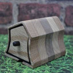 Unique Keepsake Box - Sculpted Ash & Oak Poplar Wood Decoration Jewelry Ring Earrings Display Cute Love - thumbnail 2