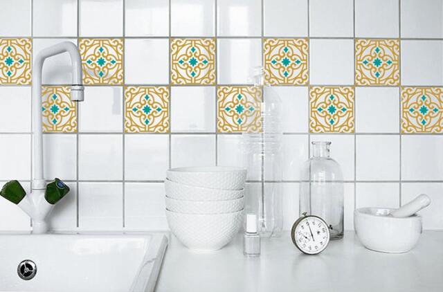 Moroccan Tile Decals - Vinyl Wall Art Stickers For Kitchen, Bath - image 1