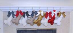 Mini Christmas Dog Stockings Customized Fabric & Bow Selection. Pet Stocking/Bone. Pre-Black Friday Sale