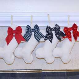 Mini Christmas Dog Stockings Customized Fabric & Bow Selection. Pet Stocking/Bone. Pre-Black Friday Sale - thumbnail 3