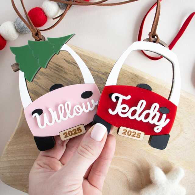 Personalised Christmas Car Bauble First Hanging Ornament - image 1