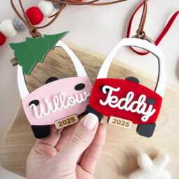 Personalised Christmas Car Bauble First Hanging Ornament - thumbnail 1