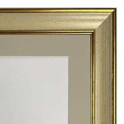 Scandi Cream & Gold Picture Frame With Light Grey Mount - thumbnail 2