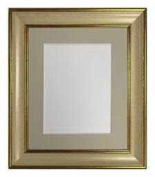 Scandi Cream & Gold Picture Frame With Light Grey Mount - thumbnail 1