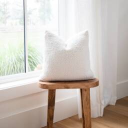 Avery -- - Natural Sherpa Pillow Cover Natural Neutral Fuzzy Ivory - thumbnail 1