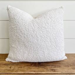 Avery -- - Natural Sherpa Pillow Cover Natural Neutral Fuzzy Ivory - thumbnail 2