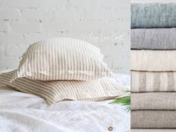 Linen Pillowcase Set Of 2, Flanged Sham Covers, Oxford Style Sofa Cushion Bed Pillow Covers Set, Standard Queen King Custom Sizes - thumbnail 1