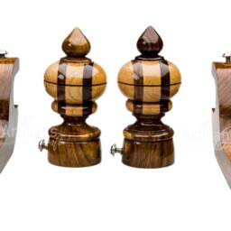 Handmade Wooden Curtain Rod Brackets & Finials For Curtains - Window Curtain, Holder, Holder Pack Of 4 Pcs. Artisans Craft - thumbnail 2