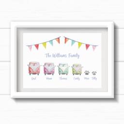Campervan Family Wall Art, Personalised Camper Family Print, Birthday Gift For Van Loving Family, Housewarming Present - thumbnail 3